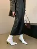 Primer Encuentro Temporada 2026 Otoño/Invierno Nueva Colección: Botines de Tobillo de Mujer Estilo Coreano Ajustados con Punta y Tacón Alto con Efecto Adelgazante Elástico