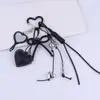 Llavero Estilo Ins Corazón Estrella Moño Borla Colgante Metal Cuero Diseño de Nicho Colgante para Bolso
