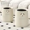Lixeira com laço simples para casa fofa de cachorrinho sala de estar cozinha quarto de dormir de aparência bonita balde de armazenamento grande capacidade