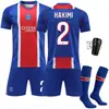 Nuevo conjunto de ropa deportiva de fútbol temporada 2627, incluyendo una camiseta de fútbol 10 Dembele, camiseta de local roja y azul del Paris 2627