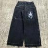 Jeans Holgados Hip-Hop Rock Bordados Estilo Callejero Retro Harajuku Cintura Alta Pierna Ancha Jeans Venta al por Mayor del Fabricante Original