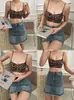 Nuevo estilo sujetador BRA con cuello halter de pedrería, espalda hermosa, sin costuras, copa redonda, realce, anti-caída, soporte lateral del busto, sujetador sin varillas