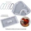 Papoula DIY Resina Epóxi Gesso Coração Grande Coração Pequeno Porta-Retrato Pendurado Suporte de Exibição Molde de Silicone