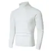 Jaqueta suéter de gola alta listrada para comércio exterior transfronteiriço para homens, outono e inverno, estilo coreano, slim fit, cor sólida, pulôver, camisa base quente em estoque