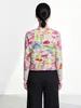 Shenzhen Nanyou Roupas Femininas de Alta Qualidade Estampada Manga Longa Gola Redonda Solta Cobre Imperfeições Emagrecimento Fashionável Versátil para o Trabalho Camiseta Miyake
