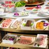 Los platos de melamina tipo porcelana son adecuados para ollas calientes comerciales, guarniciones creativas de carne, baldes de lechuga, tazón para salsa de autoservicio, plato de refrigerio
