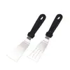 Espátula para freír de acero inoxidable de tres lados, espátula de mano para panqueques y bistec, herramientas de cocina para hornear de grado alimenticio, venta al por mayor del fabricante
