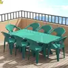 Mesa y Silla de Plástico para Patio Exterior Combinación Mesa para Puesto de Comida Mercado Nocturno Silla con Respaldo Barbacoa Impermeable Protector Solar Playa Exportación