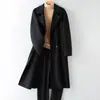 2026 Nuevo Abrigo de Lana de Doble Cara 10% Cachemir para Hombre Largo Hasta la Rodilla de Gama Alta Otoño/Invierno Cuello de Traje