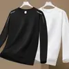 Sudadera para hombre, estilo primavera y otoño, cuello redondo sin capucha, camiseta básica de manga larga, top versátil casual holgado, ropa para hombre