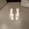 Sandalias de punta con diseño de nicho sin cordones 2026 nuevo verano moda coreana versátiles sandalias de tacón de aguja para exteriores para mujer