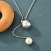 Cadena larga para suéter con cuentas cepilladas directas de fábrica, tirador de perlas, temperamento de lujo ligero, otoño e invierno, collar comodín, accesorios para mujer