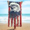 Temu Exclusivo Transfronterizo Microfibra Cuadrado Toalla de Playa Chal Toalla Material Cuadrado Serie del Día de la Independencia de América