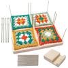 Tablero de Ganchillo de Roble Amazon Tablero de Rejilla de Lana Hecho a Mano Crochet Viento Creativo Cuadrado Crochet de Madera