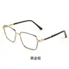 Óculos de metal masculinos modernos e estilosos, estilo feminino, visual natural, emagrecem, personalidade, versáteis, bloqueadores de luz azul, lentes transparentes, podem ser adaptados com grau