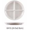 Plato Blanco de Melamina Dividido para Comida Rápida para Uso Comercial en Cafeterías Escolares y Restaurantes, Plato de Plástico Resistente a la Rotura con Múltiples Compartimentos Vajilla
