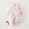 Ropa de bebé directa de fábrica: Mameluco de algodón de manga larga sin costuras de 40 g para niños y niñas, mameluco de algodón de otoño e invierno