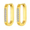 Aretes de botón cuadrados con incrustaciones de diamantes de estilo europeo y americano para mujer, moda, personalidad, versátiles, aretes de diamantes de oro de 18 quilates, venta al por mayor
