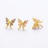 Pendientes Henson de acero y titanio con forma de mariposa y circón, con forma de hueso de oreja, de alta calidad y nicho.