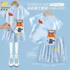 Zootopia 2 Conjunto de Shorts de Manga Corta con Efecto Hielo Tie-Dye para Niños Judy Nick Conjunto de Dos Piezas de Secado Rápido para Niños y Niñas