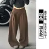 Calça Esportiva Americana Azul Feminina Outono 2026 Nova Cintura Alta Emagrecedora Yoga Fitness Perna Reta Pessoa Baixa Perna Larga