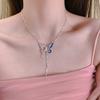 Collar con borlas de mariposa y serpiente con espíritu creativo de moda para mujer, diseño de nicho con personalidad única, lujo ligero de alta gama, combina con todo.