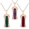 Desejo venda quente Pingente de Turmalina Vermelha Natural pingente de diamante roxo esmeralda banhado a ouro rosa 18K pingente de tesouro colorido incrustado