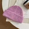 Gorro de lana tejido estilo coreano, cálido y adecuado tanto para hombres como para mujeres, perfecto para la moda urbana de otoño e invierno, diseño retro, color liso, y hace que la cara se vea más pequeña