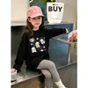 Camiseta de Manga Larga de Algodón Puro de Corte Holgado para Niñas, Nuevo Estilo Versátil Casual de Cuello Redondo, Moda para Niños Mayores, Primavera y Otoño 2026