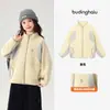 Pudding Haru Roupas de Outono para Meninas, Roupa Infantil Top, Nova Jaqueta de Lã Antiestática de Outono 2026 para Crianças