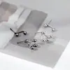 Pendientes colgantes traseros de plata esterlina S925, nuevos pendientes asimétricos de moda, pendientes de temperamento con personalidad simple