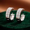 Explosiones de hip-hop de Amazon S925 aretes de moissanita de plata esterlina anillo redondo incrustado con joyería para orejas para hombres y mujeres europea y americana