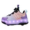Zapatos para niños Zapatos de salón Polea Zapatos para caminar para niños Zapatillas de patinaje Zapatos luminosos recargables de cuatro ruedas para estudiantes de niñas