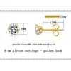 Fornecimento Pronto de Conjunto de Brincos de Zircônia, Brincos de Aço Inoxidável, Fornecimento de Brincos de Zircônia Integrados com Quatro Garras