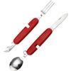 Precio de Fábrica Venta Directa Navaja Plegable, Tenedor y Cuchara Combinación Electrodomésticos de Acero Inoxidable Rojo Ensamblaje Cuchillo Multifuncional Desmontaje Vajilla