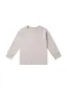 Camiseta básica de algodón puro de manga larga con cuello redondo acanalado, simple y versátil, de ajuste holgado, cómoda para otoño e invierno, suave y amigable con la piel, ropa unisex para niños