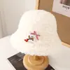 Chapéu de Pescador Feminino Outono e Inverno Novo Estilo Desenho Animado Ragdoll Moda Rosto Exposto Pequeno Chapéu de Bacia Recheado Chapéu Quente à Prova de Frio