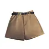 Shorts de traje grises de verano para mujer, pantalones anchos holgados de cintura alta nuevos 2026, pantalones casuales versátiles de línea A