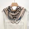 Pañuelo cuadrado de lana y seda para mujer con estampado de cadena, estilo vintage primavera y verano, bufanda de cuello de alta gama