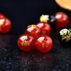 Doce Cuentas Redondas de Ágata del Zodiaco, Cuentas Sueltas de Ágata Roja, Colgantes, Cuentas Hechas a Mano, Accesorios para Manualidades