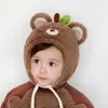 Chapéu Jingqi Kidsren Outono e Inverno Acolchoado de Lã de Cordeiro com Cadarço Proteção de Orelhas para Meninos e Meninas Chapéu de Pelúcia para Meninos e Meninas