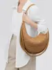 Bolso Nuevo Tejido a Mano, Bolso de Mano de Gamuza, Bolso de Bola de Masa de Moda, Bolso de Media Luna Retro, Bolso de Hombro de Gama Alta