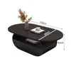 Mesa de centro de madeira maciça estilo vintage, design retrô, simples e elegante, adequada para salas de estar pequenas, modelo novo com toque de alta qualidade