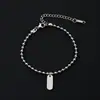 Nuevo Estilo Europeo y Americano Acero Inoxidable Material en Blanco Simple Láser UV Impresión a Color de Moda Metal Cadena de Cuentas Pequeñas Ovaladas Pulsera
