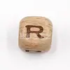 Brinquedos educativos DIY para crianças dados de madeira 12mm Faia 26 letras do alfabeto inglês contas quadradas contas soltas dados de corda para nome