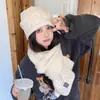 Bufanda cálida de otoño e invierno Dongdaemun Corea del Sur Bufanda tejida dulce japonesa etiqueta de tela para mujer Bufanda de lana lisa combinable