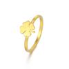 Nuevo Anillo de Acero Inoxidable Trébol de la Suerte Damas Dorado Anillo de Fiesta de Bodas Joyería Regalo Pareja Venta al por Mayor