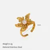 Anillo de Girasol Personalizado Transfronterizo Acero Inoxidable Retro Francés de Alta Gama con Forma Especial de Sol Retorcido Lote