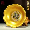 Placa de Oferta de Frutas com Símbolos Auspiciosos de Elefante Pintada em Resina de Xizang para Uso Interno, Decoração de Casa para Oferecer Frutas ao Deus da Riqueza, Ornamento de Mesa