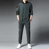 Conjunto Esportivo Masculino de Primavera e Outono Juvenil Casual Gola Redonda Moletom Jaqueta com Zíper Moderno Conjunto de Três Peças Dropshipping